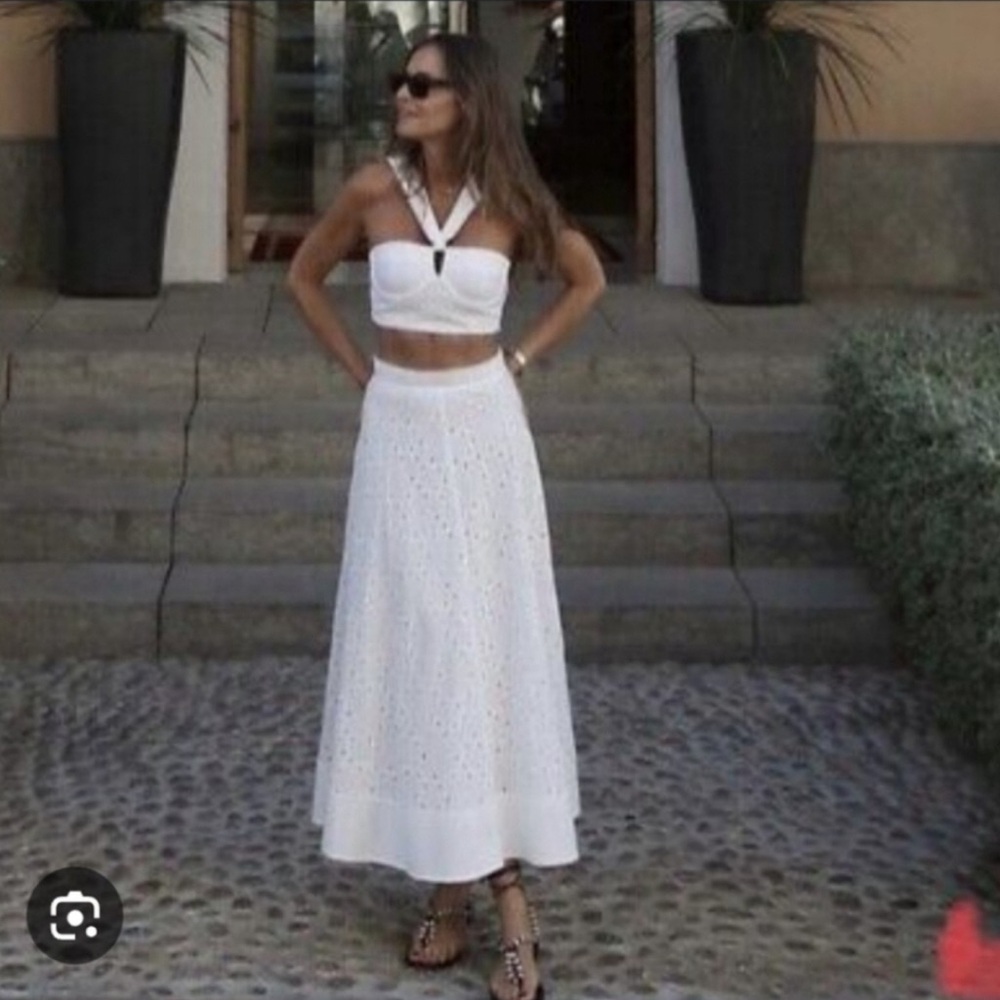 NWT $175 ZARA EYLEET SKIRT SET SIZE XS-S 2788/972